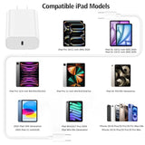 Usb C Fast Charger For Ipad Pro 13/12.9/11 In 2025/2024/2022/2021/2020/2018,Ipad 10/11Th(A16),Ipad Air 4Th/5Th,Ipad Mini 6/7Th,Ipad Charger Fast Charging Wall Charger Block With 6Ft Usb C To C Cable