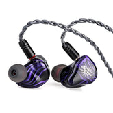 Kiwi Ears Quartet 2Dd+2Ba Hybrid In-Ear Monitor, Hifi Earphones With Hand-Crafted Resin Shell, Detachable Ofc Silver-Plated Iem Cable For Audiophile Musician Dj Studio Gaming (Purple, Quartet)