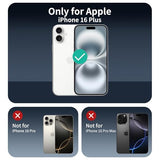 3+3+1-Pack, Privacy Screen Protector and Camera Lens Protector for iPhone 16 Plus with Back Tempered Glass Film, Anti-Spy, Dark Private Black