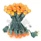 Orange Halloween Lights G15 Glass Frosted Globe Lights 50 Led 13.5Ft Plug In Waterproof Extendable Christmas String Ligh