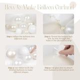 106-Pc White Pearl Balloons for Engagement, Bridal Shower, and Wedding Decor