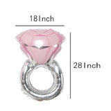 2Pcs Ring Foil Balloons – Large Inflatable Engagement and Wedding Party Decorations, Anniversary Celebration Supplies