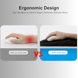Ergonomic Slope Mouse Pad With Wrist Rest, One Piece Wrist Rest, Non-Slip Pu Base, Large Mouse Pad For Pain Relief, For Gaming, Office And Home