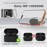 Sony WF-1000XM6 Clear Case with Secure Lock and Phone Stand, TPU Shell Protection