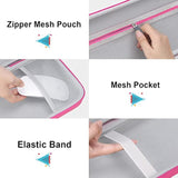 Hard Carrying Case Compatible With Logitech Pop Keys Mechanical Wireless Keyboard And Pop Wireless Mouse Combo, Mesh Zipper Bag For Cables, Batteries, Emoji Keys, Rose