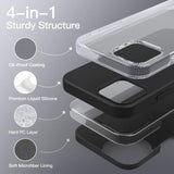 JETech Silicone Case for iPhone 12/12 Pro 6.1-Inch, Silky-Soft Touch Full-Body Protective Phone Case, Shockproof Cover with Microfiber Lining (Black)