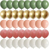 Sage Green And Retro Pink Balloons Pastel Orange White And Chrome Gold Balloons For Baby Shower Decorations Engagement Wedding Women Girls Birthday Party Decorations 10 Inch Balloons 60 Packs