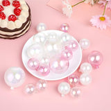 24Pcs Bubble Cake Toppers For Birthday Transparent White Pink Bubble Cake Decorations Multiple Sizes Balloon Birthday Cakes Decorations Balloon Cakes Topper For Wedding Anniversary Party Baby Shower