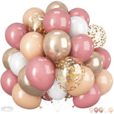 Blush Pink Balloon, 60 Pcs 12 Inch Retro Pink Gold White Sand Nude Balloons Gold Confetti Latex Balloons For Girls Baby Shower Wedding Bridal Boho Birthday Party Decorations