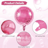 20Pcs 18 Inch Round Foil Balloon, Pink Round Shaped Balloons, Light Pink Round Shape Foil Aluminum Balloons For Birthday Party Wedding Bridal Shower Celebration Engagement Anniversary Baby Shower
