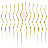 48-Count Gold Spiral Long Thin Metallic Birthday Candles, Cake Candles, Birthday Parties, Wedding Decorations, Party Candles