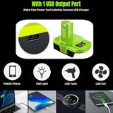 For Dewalt To For Ryobi Battery Adapter, Convert For Dewalt To Work For Ryobi 18V P107 P108 Battery Tools, With 5V 2.1A Max Usb Output Port(Adapter Only)