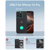 iPhone 16 Pro Case, MagSafe Compatible, Shockproof, Military-Grade, Clear Hybrid