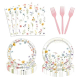 96 Pcs Wildflower Party Supplies Paper Plates And Napkins Disposable Spring Floral Baby Shower Birthday Tableware Decorations For Spring Summer Picnic Wedding Tea Party, Serve 24 Guests
