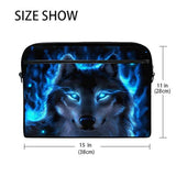 Alaza Cool Midnight Wolf Animal 15 Inch Laptop Case Shoulder Bag Crossbody Briefcase Messenger Sleeve For Women Men Girls Boys With Shoulder Strap Handle, For Her Him