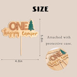 One Happy Camper Cake Topper - Camping Theme Wooden Cake Topper, First Birthday Cake Decoration For Baby Shower, 1St Birthday Party, Anniversary, Baby Photo Booth Props...