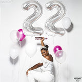 22 Balloon Number Silver - 40 Inch | 22 Number Balloons | Silver 22 Balloons, 22 Birthday Decorations For Men | 22 Birthday Balloons For Women | 22 Happy Anniversary Decorations