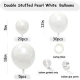 55pcs Pearl White Balloon Garland Kit - Pastel White Cream Balloons in 3 Sizes
