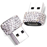 Usb C Male To Usb Female Adapter 2 Pack Bling Rhinestone Diamond Decoration Usb A To Type C Converter, Usb A To Usb C Charger Cable Adapter For Iphone,Airpods Ipad Pro Samsung Galaxy Google Etc