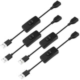 Usb Extension Cable 4 Pcs 5V Male To Female Extender With Switch Suitable For