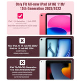 Case For (A16) 11Th Generation 11 Inch 2025, 10Th Generation Case 2022 With Screen Protector, Heavy Duty Shockproof Rugged Protective Cover, Watermelon Pink
