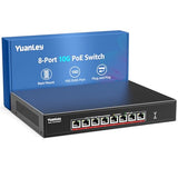 8 Port 10G Poe Switch Unmanaged, 8 X 10G Base-T Poe Ports, Ieee802.3Af/At, 110W Built-In Power, Compatible With 1G/2.5G/5G/10G, Metal Case, Rackmount/Wall Mount 10Gbe Network Switch