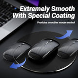Metal Aluminum Mouse Pad, Thin Hard Mousepad, Double Sided Waterproof Fast And Accurate Control Mousepad For Laptop, Computer And Pc, Office, Round Black