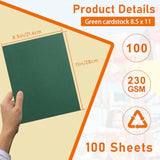 100 Sheets Dark Green Cardstock 8.5 X 11 Crafts Paper, 80Lb Premium Christmas Green Card Stock For Diy Cards Making, Wedding Invitations, Thank You Cards, Certificates, Party