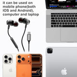 Usb C Headphones For Samsung S24 S23 Fe S22 S21 S20 A53 A54 Wired Earbuds Metal In-Ear Type C Earphone With Microphone Volume Control Bass Stereo For Iphone 17 Pro Max Iphone 16 Pro Max Pixel (Black)