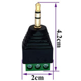 3 Pole 3.5Mm Screw Terminal 3.5Mm (1/8) Stereo Audio Male To 3 Pin Female Screw Terminal Double Track Headphone Balun Solderless Converter Adapter(5 Pack/Male)