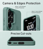 for Galaxy S26 Ultra Case Compatible with MagSafe, Engraved Floral Liquid Silicone Design Thin Slim Grip Soft Shock Proof Phone Case for