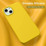 CellEver Heavy-Duty Silicone Case for iPhone 13 - Military Drop Protection, Elevated Screen & Camera Protection, Scratch-Free Interior, Yellow