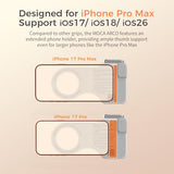 Phone Camera Grip MOCA ARCO for Video Recording with Thumb Rest Area Design for iPhone Pro Max, with Enhanced Phone Mount & Detachable Remote for