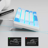 Portable 60% Mechanical Gaming Keyboard, Mk-Box Led Backlit Compact 68 Keys Mini Wired Office Keyboard With Red Switch For Windows Laptop Pc Mac - Sky Blue