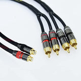 1Ft Shielded Rca Splitter Subwoofer Stereo Audio Video Cable 1 Female To 2 Mal