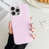 Compatible With Iphone 16 Pro Case, Fashion Cute Striped Aesthetic Design For Women, Soft Tpu Shockproof Phone Case For Iphone 16 Pro 6.3 Inch, Pink