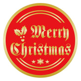 120Pcs Merry Christmas Stickers, 2" Large Christmas Stickers For Cards With Holly Snowflake, Gold Foil Xmas Stickers For Envelopes Boxes Goodie Bag Xmas Decorations