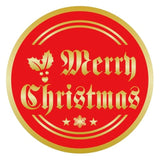 120Pcs Merry Christmas Stickers, 2" Large Christmas Stickers For Cards With Holly Snowflake, Gold Foil Xmas Stickers For Envelopes Boxes Goodie Bag Xmas Decorations