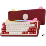 Chilkey Foxy65 Mechanical Keyboard With Knob, Gasket Mount 65% Aluminum Wireless Mechanical Keyboard, Bt5.0/2.4Ghz/Usb-C, Hot Swappable, Rgb Backlit Computer Custom Key Board For Pc