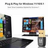 Bluetooth 5.4 Adapter For Pc, Usb Bluetooth Dongle Receiver For Wireless Keyboard, Mouse, Headphones, Speaker, Gamepad - Supports Windows 11/10/8.1/7 For Desktop Computer Laptop