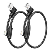 Iphone Charger 1Ft 90 Degree 2 Pack Mfi Certified Elbow Short Lightning Cable Right Angle Fast Charging Cord For Iphone 14 13 12 11 Pro X Xs Xr 8 Plus 7 6 5 (Black,1 Foot)