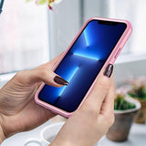 Case Designed For Iphone 13 Pro Max, Heavy Duty Shockproof Protective Three Layers Phone Bumper Cover With Full Body Rubber Armor Bumper Dropproof Protection For Iphone 13 Pro Max, Pink