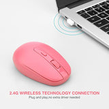 Wireless Mouse Rm700 2.4G Silent Mouse With 3200 Dpi,Computer Mouse With Usb N