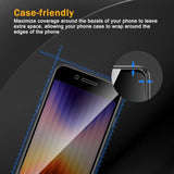 3 Pack Privacy Screen Protector For Iphone Se 2022/Se 2020/8/7, Anti Spy Tempered Glass 9H Hardness, Black Protector Anti Spy, Bubble Free, Anti-Scratch