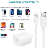 2-Pack USB-C Fast Wall Charger with 6ft Cable for iPhone & iPad