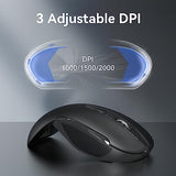 Folding Wireless Mouse, 2.4G Travel Mouse Portable 3 Adjustable Dpi 2000/1500/1000 Compatible With Notebook, Pc, Computer, 2-Year Battery Life