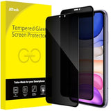 JETech Privacy Full Coverage Screen Protector for iPhone 11/XR 6.1-Inch, Anti-Spy Tempered Glass Film, Edge to Edge Protection Case-Friendly, 2-Pack