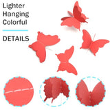 Yosawa 4 Pcs Large Paper Butterfly Banner Hanging Decorative, Curtain Hanging Paper Flower For Halloween Home Ceiling Decor Birthday Party Baby Shower Wedding Showcase Decoration?Zd/Red?