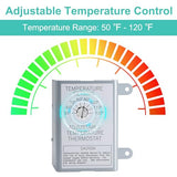 Attic Fan Thermostat Control, Adjustable Temperature Controller 120 Volt Thermostat Replacement For Power Attic Ventilators And Exhaust Fan, 2 Pack