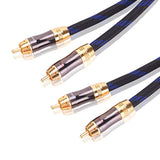 Dual 2Rca Male To 2Rca Male Stereo Audio Cable, Double-Shielded (Od 8.0Mm), For Amplifiers, Av Receivers, Hi-Fi System (4 Feet)